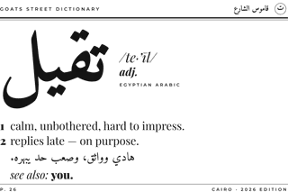 “Street Dictionary: «تقيل»” design