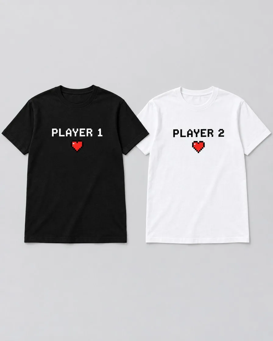 تيشيرتين كابلز Player 1 و Player 2