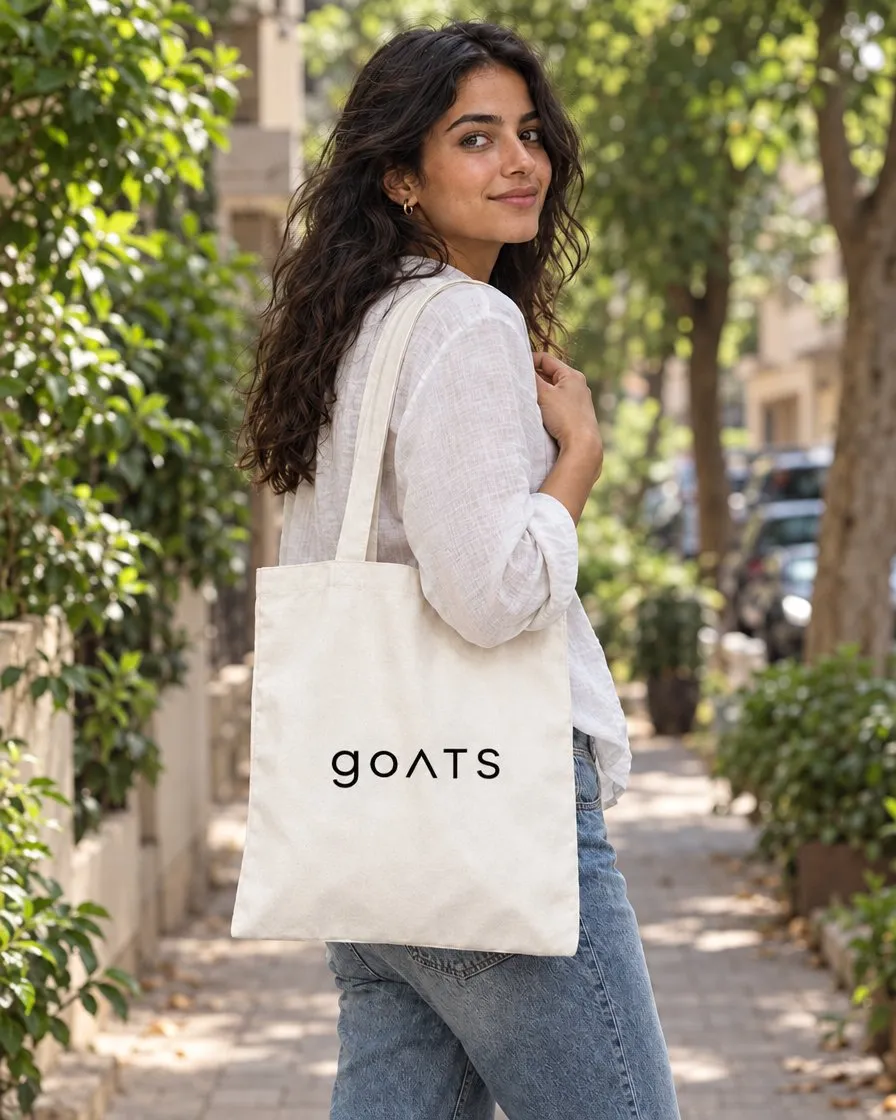 Natural GOATS canvas tote bag